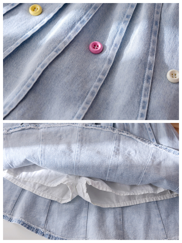 Vaikų klostuotas sijonas, korejiško stiliaus, medvilninis audinys (80% pagrindinis audinys), amžiaus grupei 3–8 metai