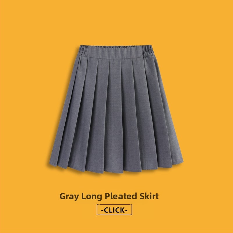 Vaikų klostuotas sijonas - Korejos JK stiliaus versija (80% poliesterio; amžius virš 8 metų; klostuotas)