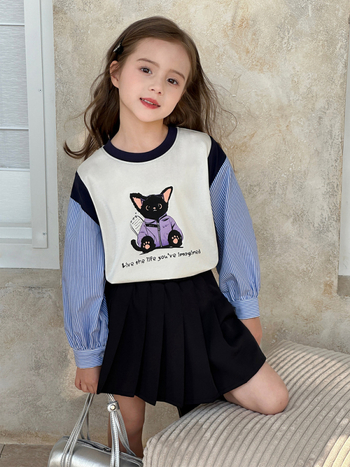 Mergaitėms skirta A linijos sijonas, poliesterio audinys, pagrindinis poliesterio kiekis 77,1%, amžiaus grupei 3-8 metų, pavasario sezonas.