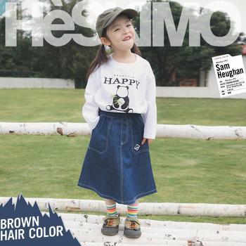 Mergaitėms džinsinė sijonėlis, 99% medvilnė, pamušalas 91–99% medvilnė, raidės raštas, švelnus apdorojimas, 3–8 metų amžius, pavasaris 2025