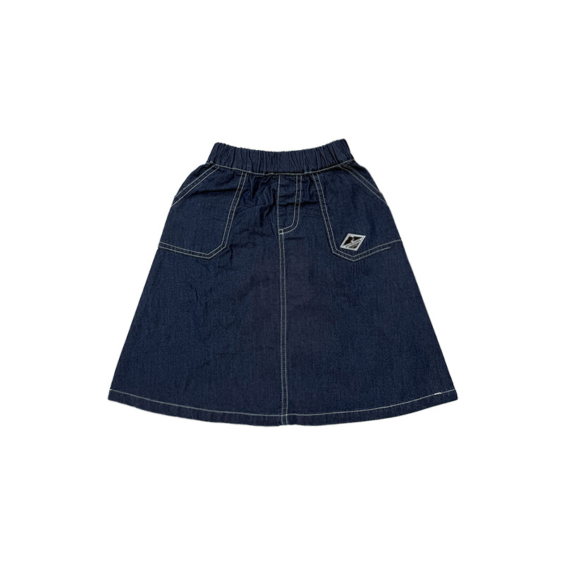 Mergaitėms džinsinė sijonėlis, 99% medvilnė, pamušalas 91–99% medvilnė, raidės raštas, švelnus apdorojimas, 3–8 metų amžius, pavasaris 2025