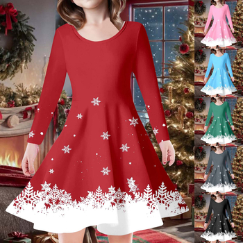 Princeza haljina za djevojčice s dugim rukavima, 95% poliester, za uzrast 3–8 godina, zima