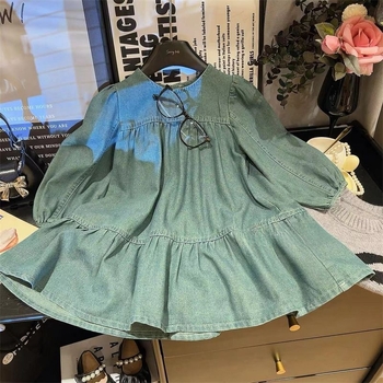 Korejiško stiliaus kūdikio suknelė iš triušio kailio audinio su petnešėlėmis, pavasario ir rudens laikotarpiui