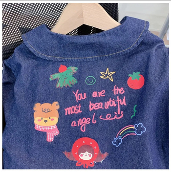 Vaikų suknelė su gėlių raštu, A linijos siluetas, 89% medvilnė, amžiaus grupė 3–8 metai