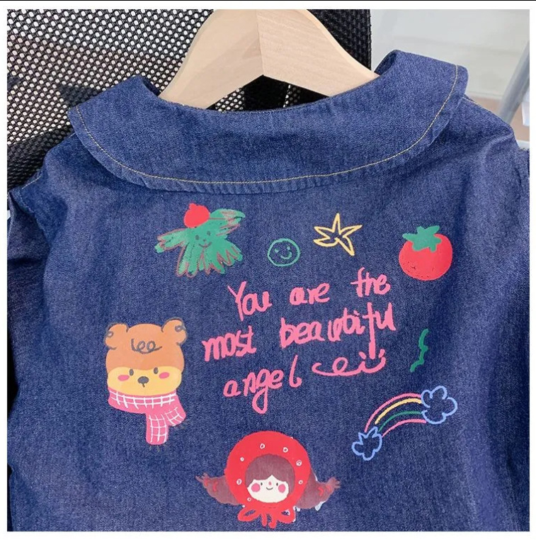 Vaikų suknelė su gėlių raštu, A linijos siluetas, 89% medvilnė, amžiaus grupė 3–8 metai