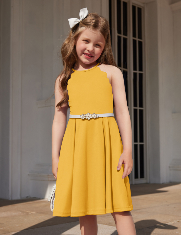 Princų stiliaus vaikų suknelė su A linijos siluetu, vienspalvė, audinys 95% poliesteris, 5% elastanas, vaikams nuo 3 iki 8 metų