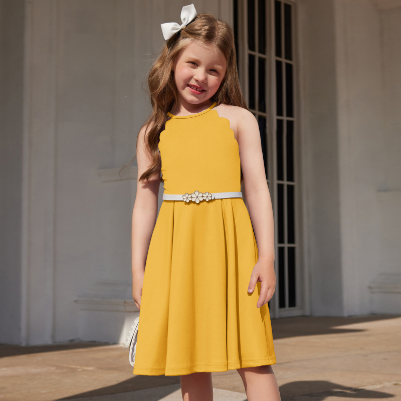 Princų stiliaus vaikų suknelė su A linijos siluetu, vienspalvė, audinys 95% poliesteris, 5% elastanas, vaikams nuo 3 iki 8 metų