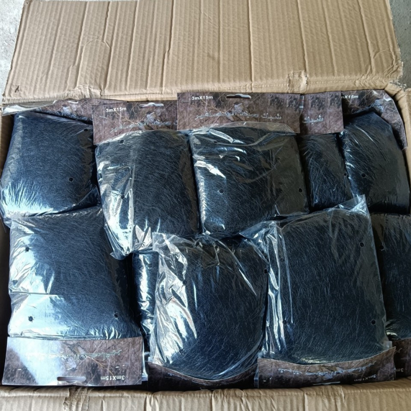 Птицезащитна нейлонова мрежа за овощни градини, рибни езера и летища (размер на отвора 3x3, диаметър на нишката 150 d, експлоатационен срок 0.6)