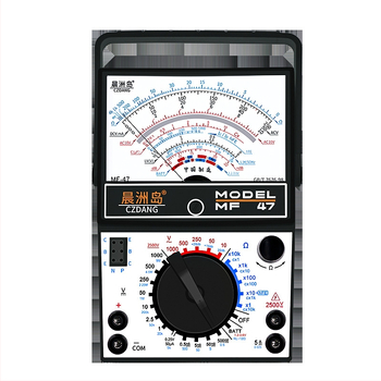 MF47A näidik-analog multimeeter - kõrgpidev mehhaaniline desktop-mõõteseade elektrikute jaoks; VDC/VAC kuni 2,5 kV, DC current kuni 500 mA, kapatsiteet kuni 100000, 2000 tähistuse ekraan