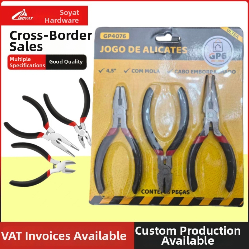 3-osaline käsitööna valmistatud traadilõike komplekt diagonaalse otsa ja nõelanäpunäiduga, kohandatav, tööriistaterasest, kaal 0,03 kg