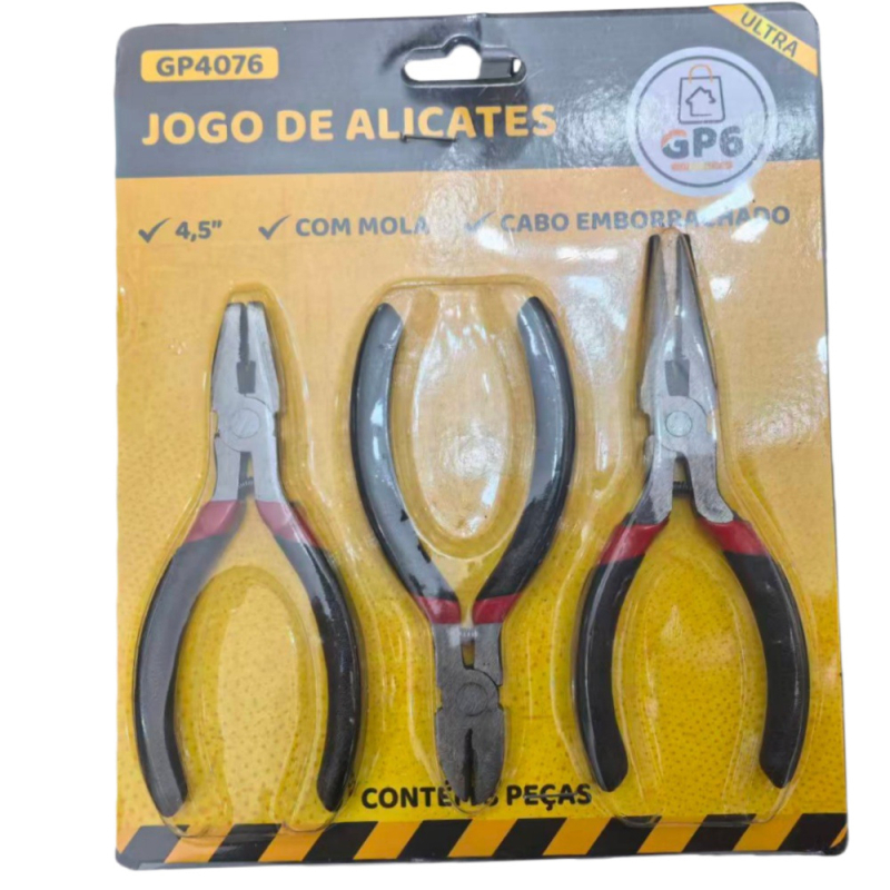 3-частен комплект ръчно изработени клещи за тел с диагонални върхове, персонализируем, инструментална стомана, 0.03 кг