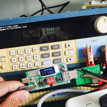 NBT-005 PD3.1 kiirlaadimise tester — PD3.1 protokolli lugemine, 28V, 5A, kuvab pinge ja voolu