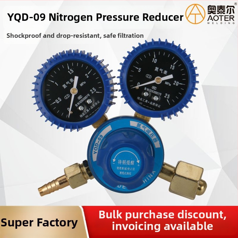 Lämmastiku reguleerija diafragmaga manomeetriga, vahemik 2.5/25, sisemine keermus, nominaalne diameeter 8, ümbritseva temperatuur 30°C