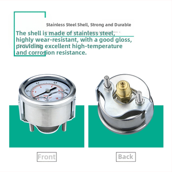 Seismi survemõõtja YN50Z aksiaalne, paneelile paigaldatav klipp-tüüpi lisavarustusega; aksiaalne keermeline ühendus; mõõtmisvahemik 0-60 ja -0,1-2,4; täpsusklass 2,5