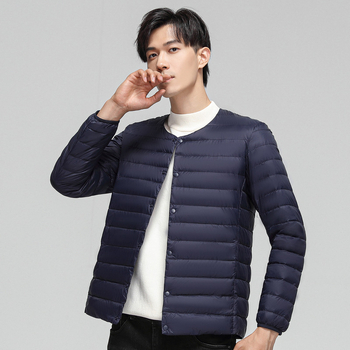 Vyrinė pūkinė striukė su balto antis pūku, 550 pūkų galia, vandeniui atspari, šaltis -50°C iki -20°C