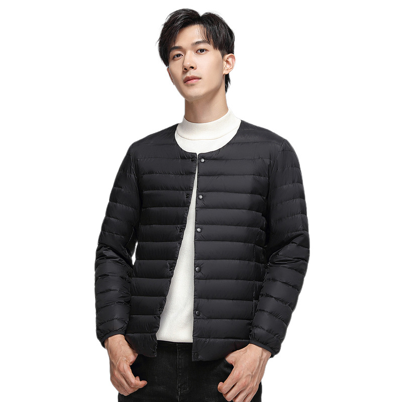 Vyrinė pūkinė striukė su balto antis pūku, 550 pūkų galia, vandeniui atspari, šaltis -50°C iki -20°C