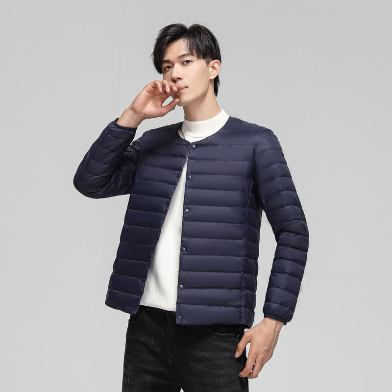 Vyrinė pūkinė striukė su balto antis pūku, 550 pūkų galia, vandeniui atspari, šaltis -50°C iki -20°C