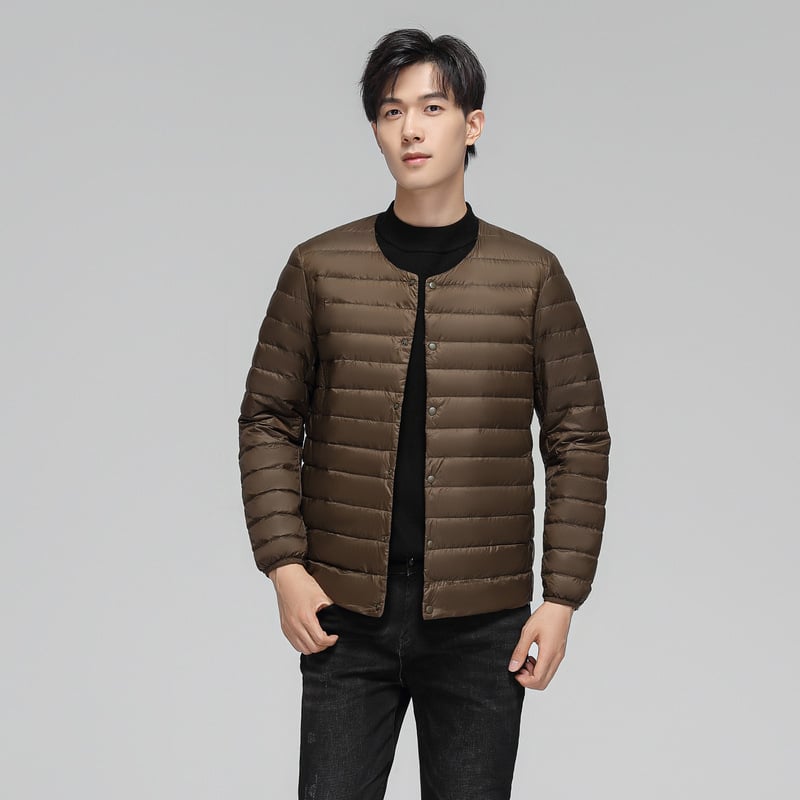 Vyrinė pūkinė striukė su balto antis pūku, 550 pūkų galia, vandeniui atspari, šaltis -50°C iki -20°C