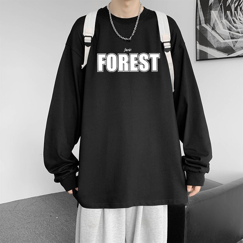 Duga majica s tiskom i okruglim izrezom, slobodan kroj, poliester 91–95%