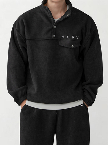 Muški fleece džemper sa stojećim ovratnikom, ležerni kroj, 96% poliester