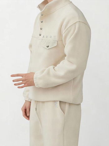 Muški fleece džemper sa stojećim ovratnikom, ležerni kroj, 96% poliester