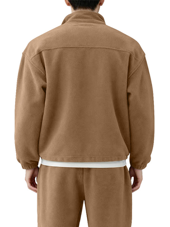 Muški fleece džemper sa stojećim ovratnikom, ležerni kroj, 96% poliester