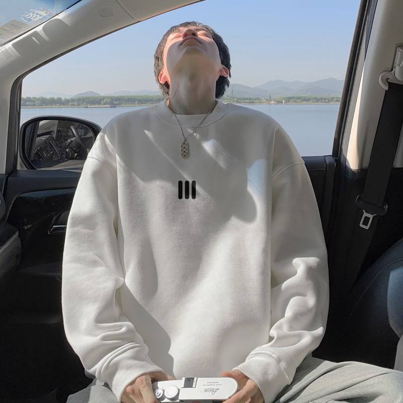 Džemper s okruglim izrezom, bez kapuljače, duge rukave, širok kroj