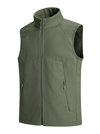 Kapuutsiga vest, lukk, kitsas lõige, seisvas krae, polüesterkangas ja polüestervooder