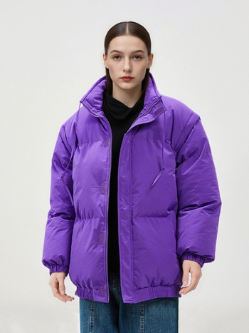 Harnicar muška debela pamučna jakna s visokim ovratnikom i kapuljom, zipom, s odvojivim rukavima, 190 g punila