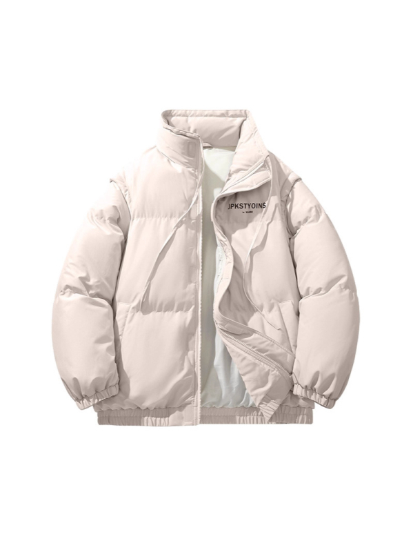 Harnicar muška debela pamučna jakna s visokim ovratnikom i kapuljom, zipom, s odvojivim rukavima, 190 g punila