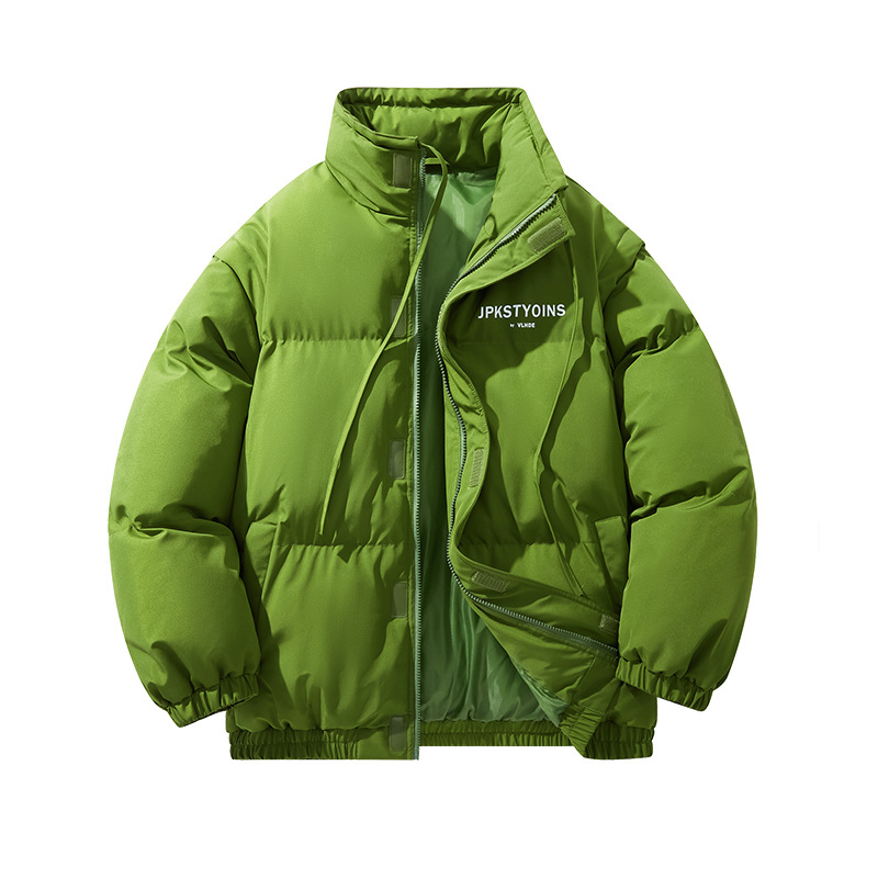 Harnicar muška debela pamučna jakna s visokim ovratnikom i kapuljom, zipom, s odvojivim rukavima, 190 g punila