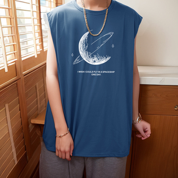 Vesta din bumbac fără mâneci - Croială lejeră, imprimare cu litere, stil coreean