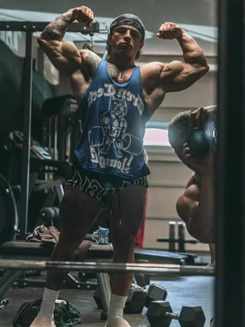 Vesta fără mâneci pentru alergare, amestec de bumbac, cu dungi, pentru antrenamente de vară