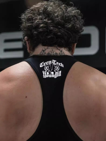 Vesta fără mâneci pentru alergare, amestec de bumbac, cu dungi, pentru antrenamente de vară