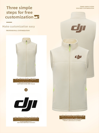 Meeste fliisvest – paks fleec, stand-up krae koos tõmblukuga, logotüübi trükk, tööriided