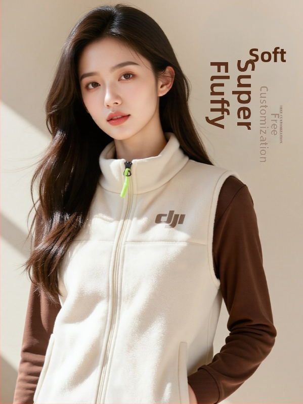 Meeste fliisvest – paks fleec, stand-up krae koos tõmblukuga, logotüübi trükk, tööriided