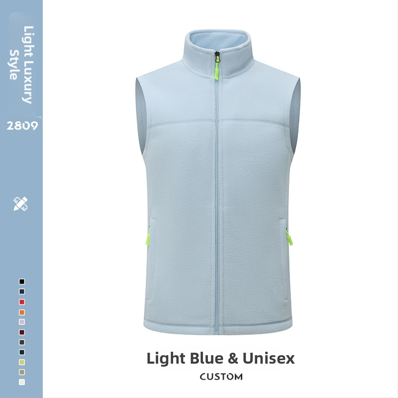 Meeste fliisvest – paks fleec, stand-up krae koos tõmblukuga, logotüübi trükk, tööriided