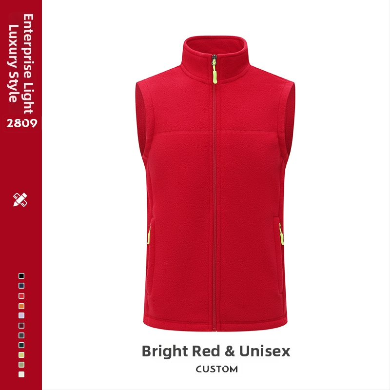 Meeste fliisvest – paks fleec, stand-up krae koos tõmblukuga, logotüübi trükk, tööriided