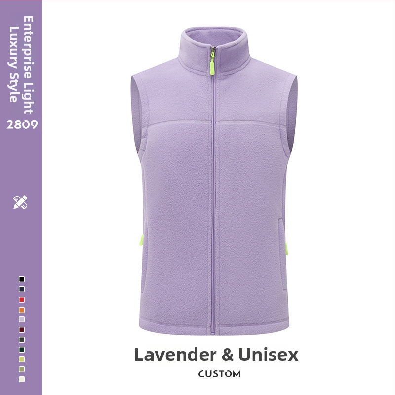 Meeste fliisvest – paks fleec, stand-up krae koos tõmblukuga, logotüübi trükk, tööriided