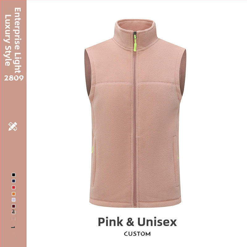 Meeste fliisvest – paks fleec, stand-up krae koos tõmblukuga, logotüübi trükk, tööriided