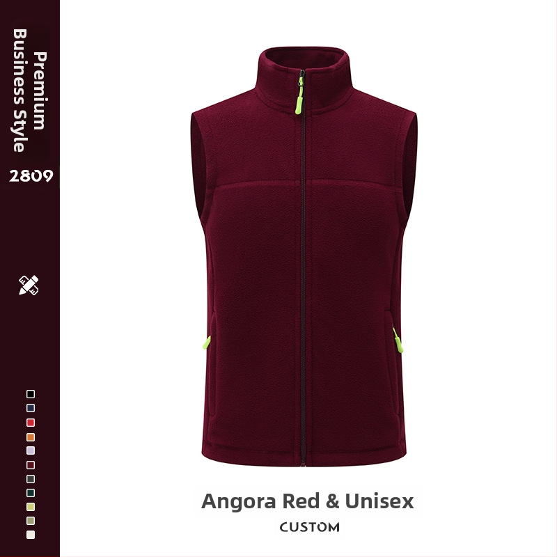 Meeste fliisvest – paks fleec, stand-up krae koos tõmblukuga, logotüübi trükk, tööriided