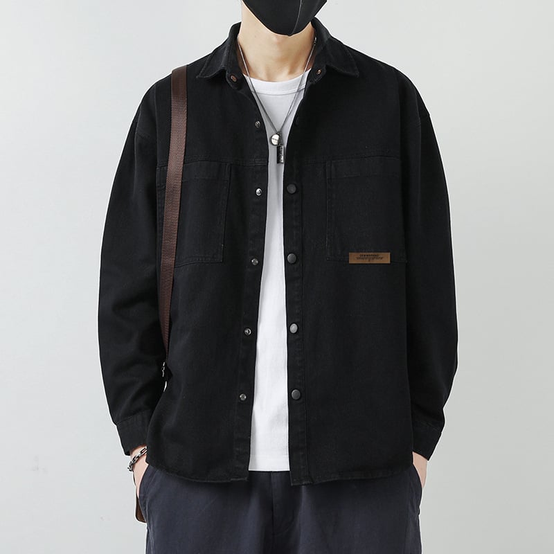 Férfiing – vékony kardigán-stílus, hosszú ujjú, laza szabás, 100% pamut, zseb részletek, mindennapi viselet