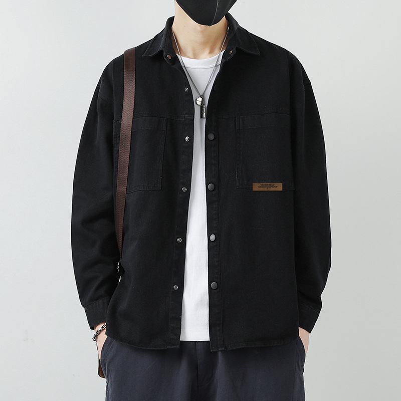 Férfiing – vékony kardigán-stílus, hosszú ujjú, laza szabás, 100% pamut, zseb részletek, mindennapi viselet