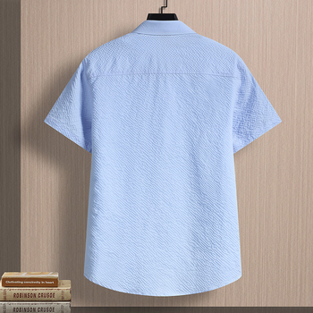 Pánska krátka košeľa s golierom rever, rýchloschnúca, tenká, kardigán štýl, konopný materiál