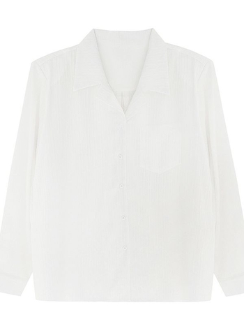 Košeľa s kubánskym golierom, dlhé rukávy, voľný strih, polyesterová tkanina, bez žehlenia