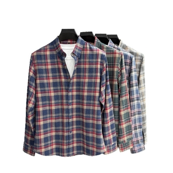 Business casual káro košeľa, 100% bavlna, brúsený povrch, dlhý rukáv, voľný strih