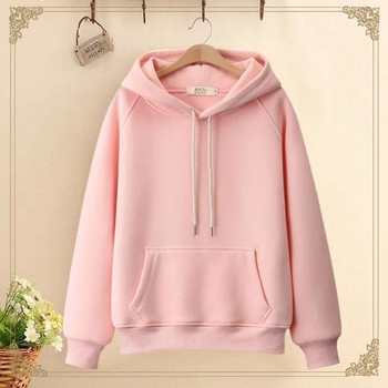 Női 100% pamutkapucnis pulóver, laza szabás, hercegnő ujjak