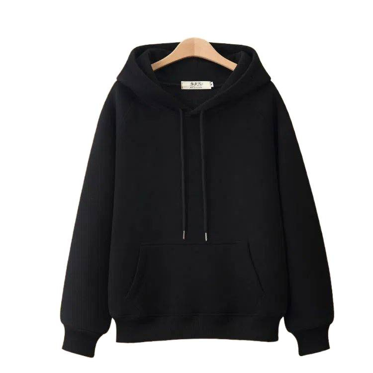 Női 100% pamutkapucnis pulóver, laza szabás, hercegnő ujjak