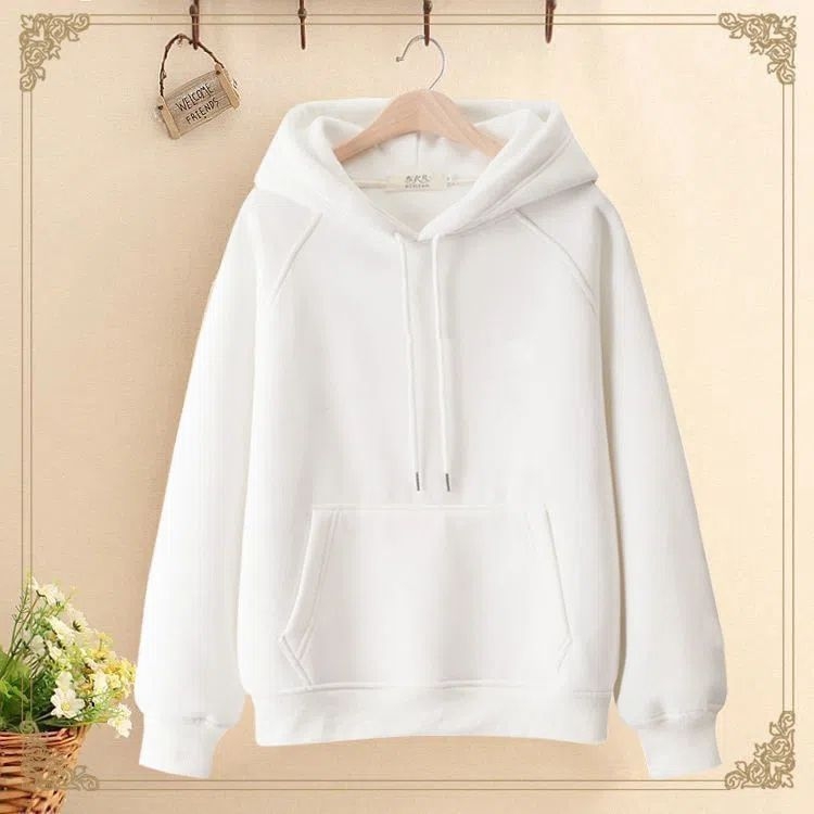 Női 100% pamutkapucnis pulóver, laza szabás, hercegnő ujjak