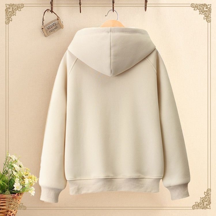 Női 100% pamutkapucnis pulóver, laza szabás, hercegnő ujjak